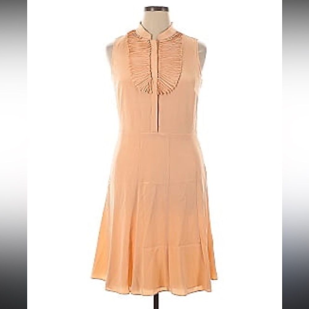 VTG Premium Peach/Pink Sleeveless Dress w/Pleated Design by Paperwhite-size 10